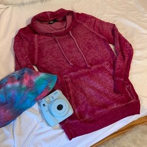 Planet Gold maroon Cowl Neck Hoodie | Women’s S
